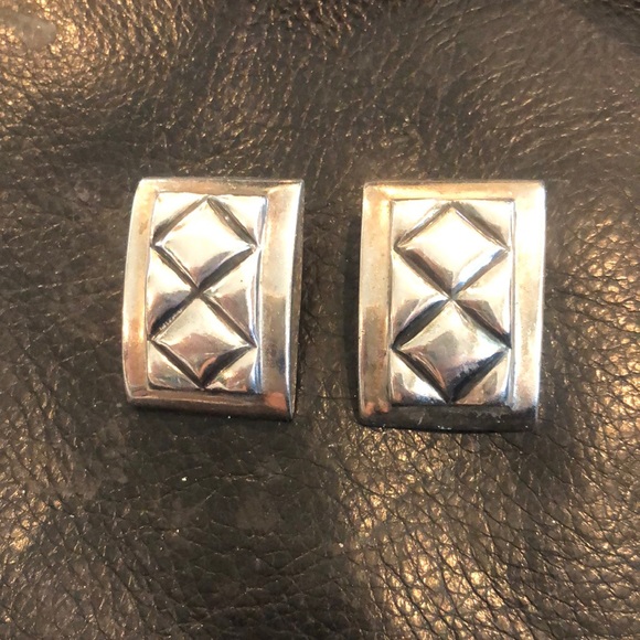 Sterling Silver contemporary clip earrings. Matching slider listed separately. - Picture 2 of 7